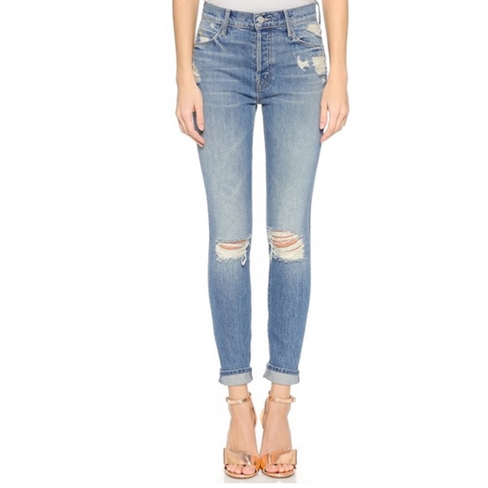 MOTHER x Candice Swanepol The STUNNER Jeans HIJACKING THE RUNWAY Distressed